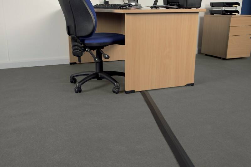 D-Line Linkable Floor Cable Cover Black 8.3 cm x 1.4 cm x 1,800 mm