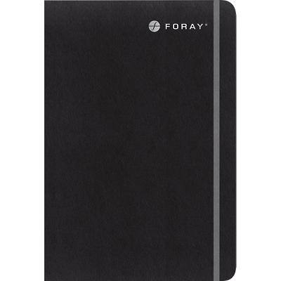 Foray Notebook Executive A5 Ruled Casebound PU (Polyurethane) Soft Cover Black Perforated 200 Pages 100 Sheets