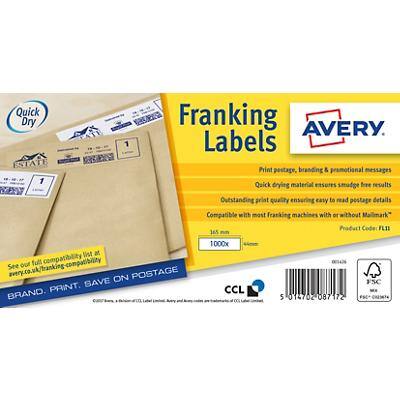 Avery FL11 Franking Labels 165 x 44 mm White 500 Labels 500 Labels