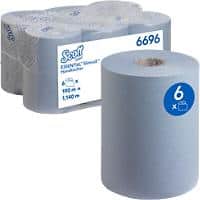 Scott Essential Slimroll Hand Towels Rolled Blue 1 Ply 6696 6 Rolls of 190 m