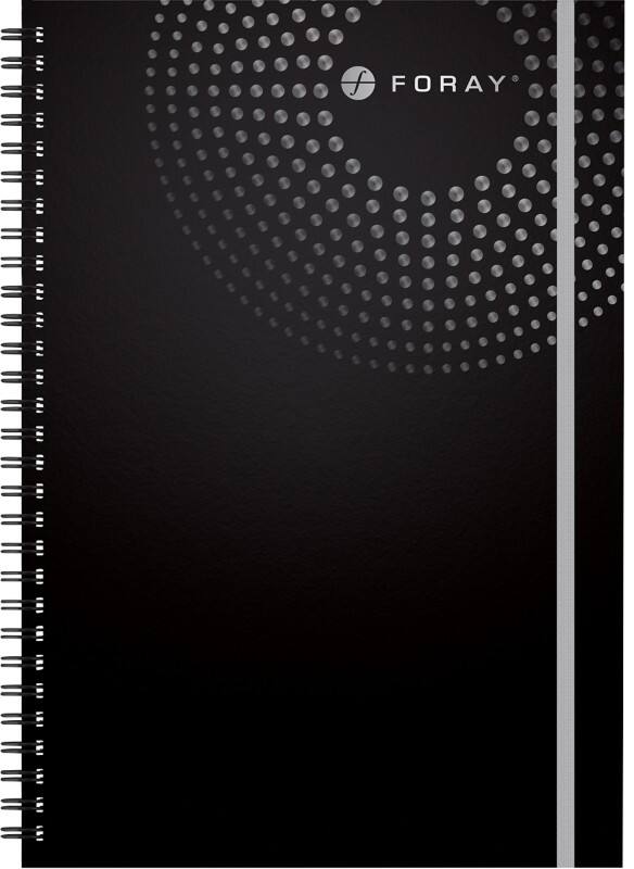 Foray Notebook Executive A5+ Ruled Spiral Bound PP (Polypropylene) Hardback Black Perforated 160 Pages 80 Sheets