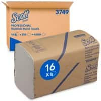 Scott PROFESSIONAL Hand Towels M-fold White 1 Ply 3749 16 Pieces of 250 Sheets