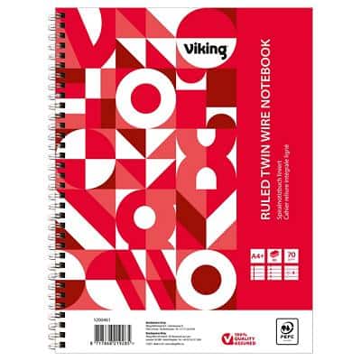 Office Depot A4+ Wirebound White Paper Cover Notebook Ruled 160 Pages Pack of 5