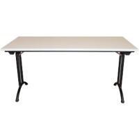 Realspace Rectangular Folding Table with Light Grey Melamine Top and Black Frame Standard 1600 x 800 x 750mm