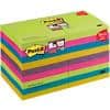 Post-it Super Sticky Notes 76 x 76 mm Assorted Colours Square Plain Value Pack 90 Sheets 15 + 3 Free
