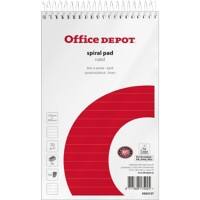 Office Depot 125 x 200 mm Wirebound White Paper Cover Notepad Ruled Micro Perforated 160 Pages Pack of 10