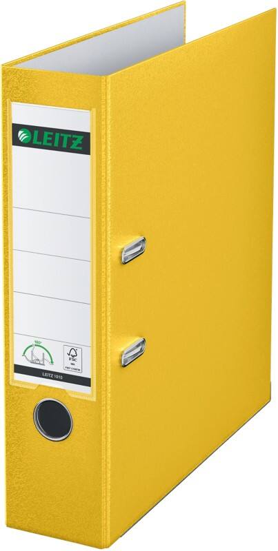 Leitz 180° Wide Lever Arch File A4 82 mm Yellow 2 Rings 1010 PP (Polypropylene) Smooth Portrait
