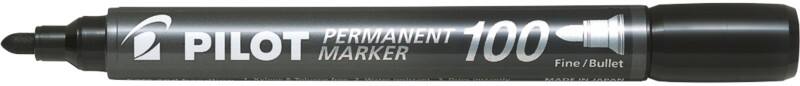 Pilot 100 Permanent Marker Fine Bullet  - 1 mm Black Non Refillable Pack of 12
